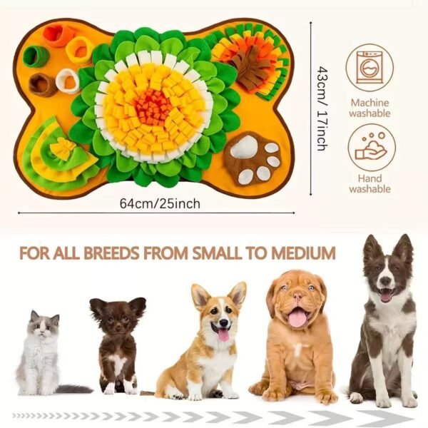 Nosework Interactive Sniffing Slow Feeding Dog, Cat & Rabbit Snuffle Mat, Large: 25x 17-in, Brown