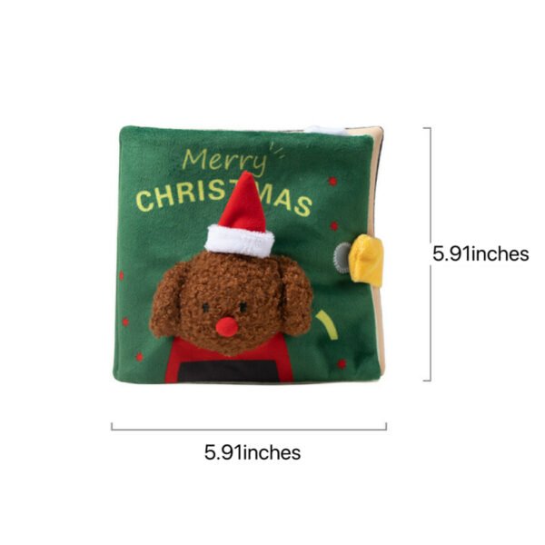 Nosework Interactive Sniffing Slow Feeding Dog, Cat & Rabbit Christmas Book, Cute Cloth Book Toy, Creative Food-Hiding Book: 5.91 x 5.91-in