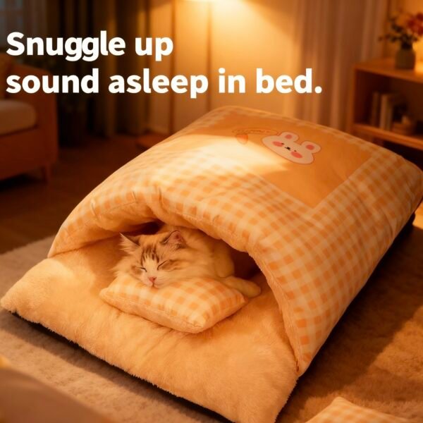 Self Warming Covered Dog & Cat Cave Bed