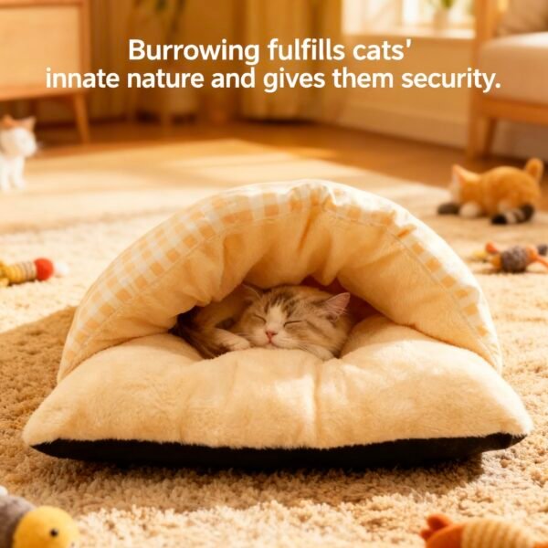 Self Warming Covered Dog & Cat Cave Bed