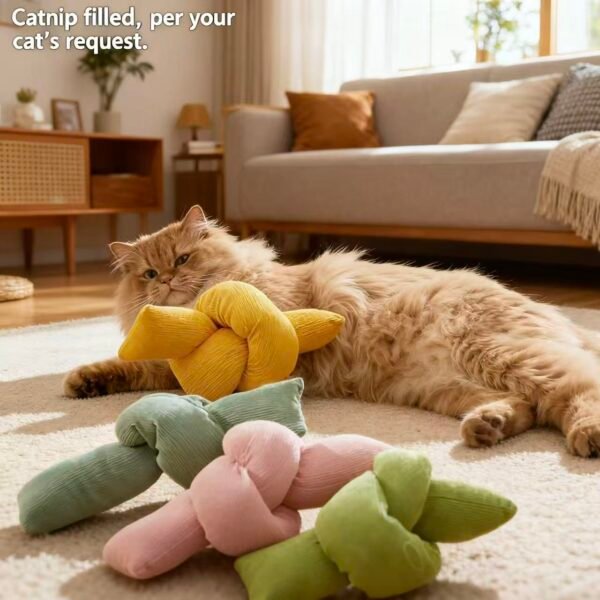 Dental Cat Chew Toy with Catnip, Color Varies