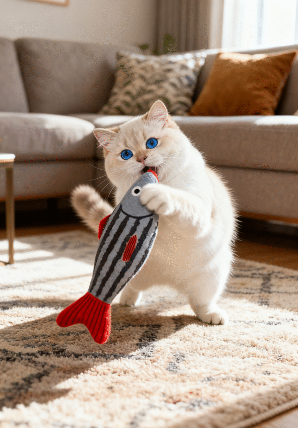 Crinkle Fish Cat Toys with Catnip, Multi-color, 9.4-in