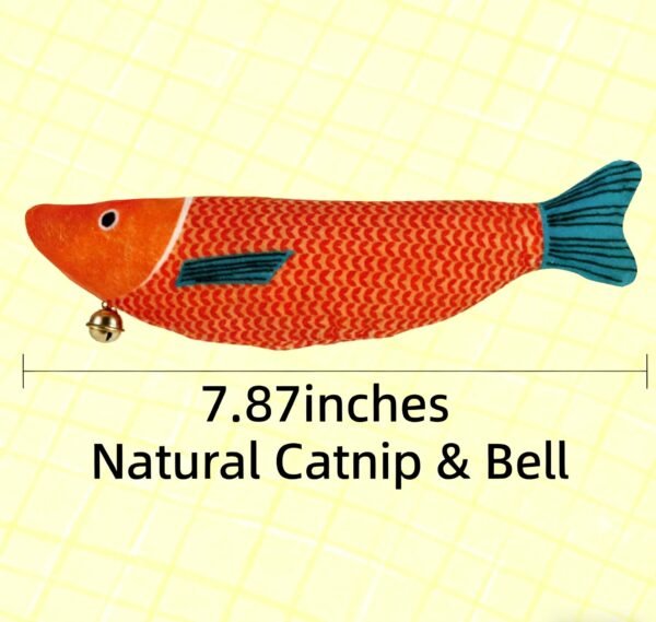 Crinkle Fish Cat Toys with Catnip, Multi-color, 9.4-in