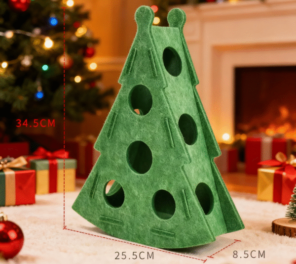 7 Cat Puzzle Toys, Maze Holes Toy Felt Box with Bell Ball Kitten Playing Toys Inter