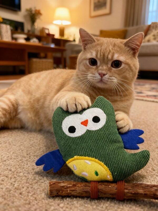 Owl Silvervine Stick Chew Cat Toy with Catnip, Multicolor, 2 count