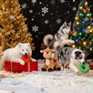 Christmas Reversible Plush Squeaky Dog Toy